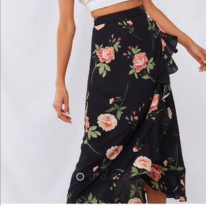 Floral wrap skirt